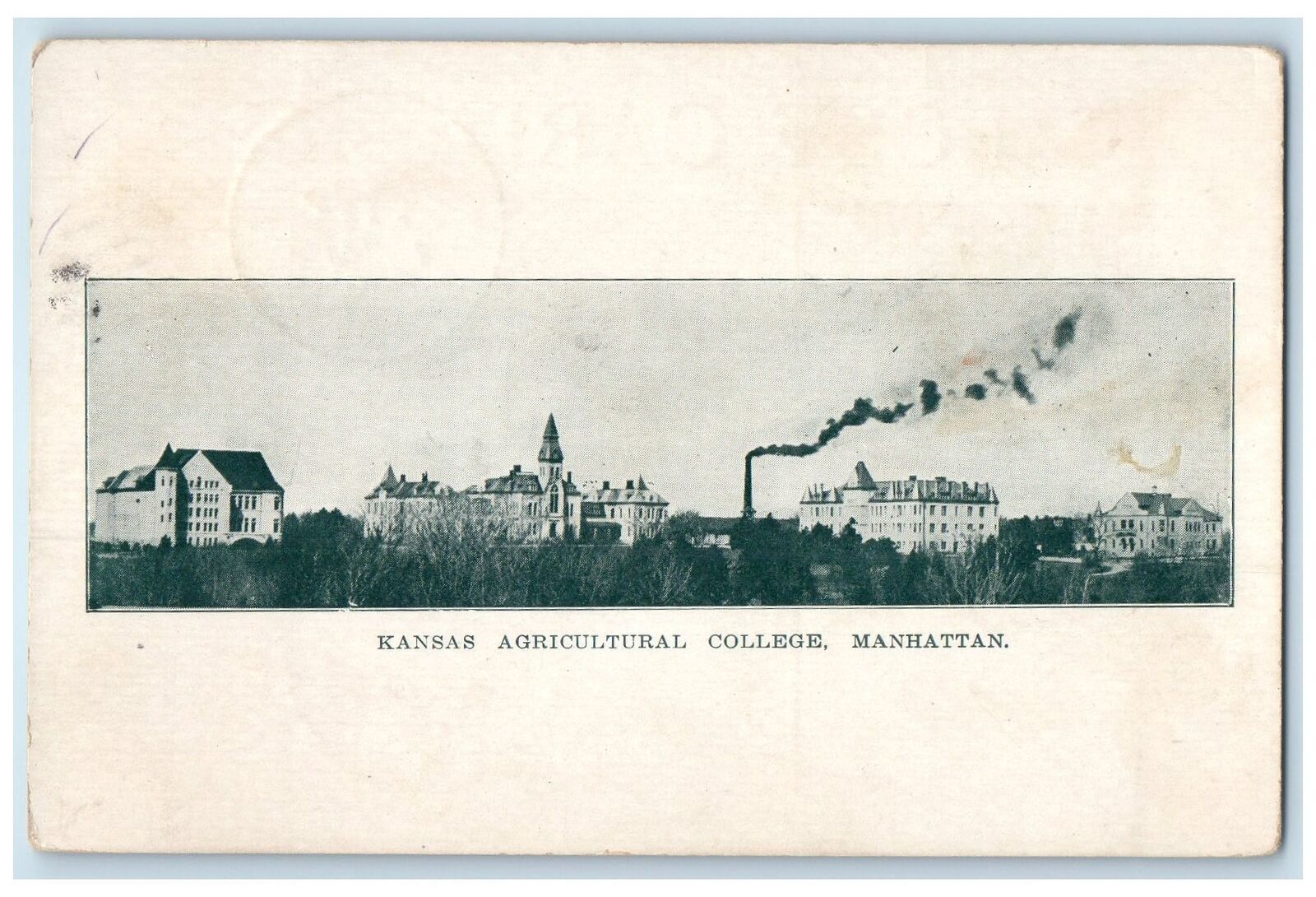 1914 Kansas Agricultural College Building Exterior Manhattan Kansas KS Postcard