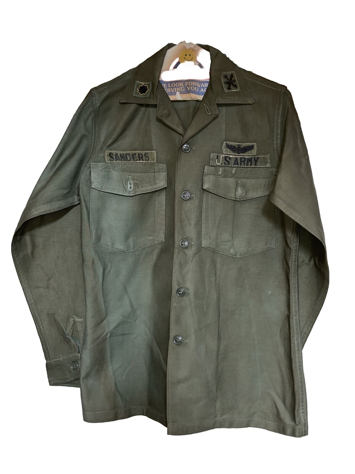 Vintage OG107 / Fatigue Shirt, Size 14 1/2 x 33 US Army Officers 1960\'S