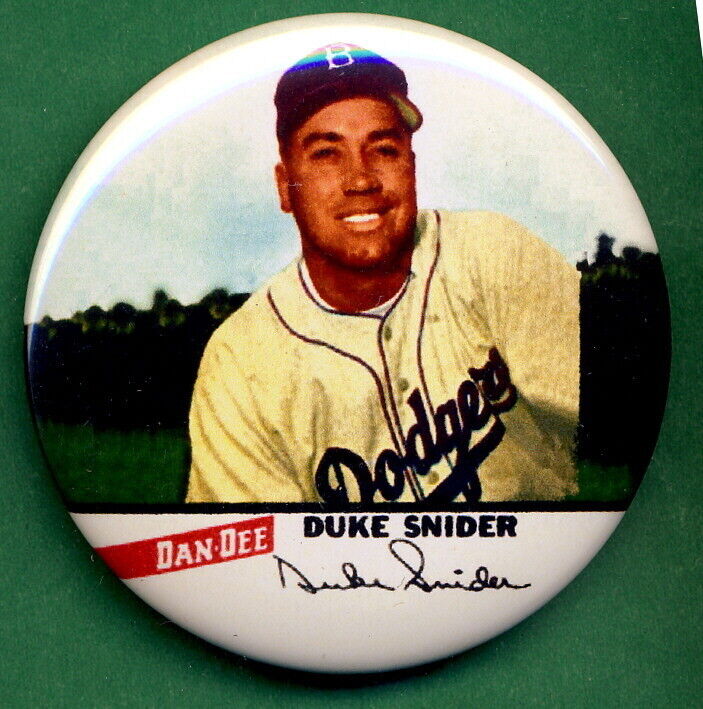 Duke SNIDER STYLE *PIN** 1954 Dan Dee Chips Advertising  Brooklyn Dodgers Ebbets