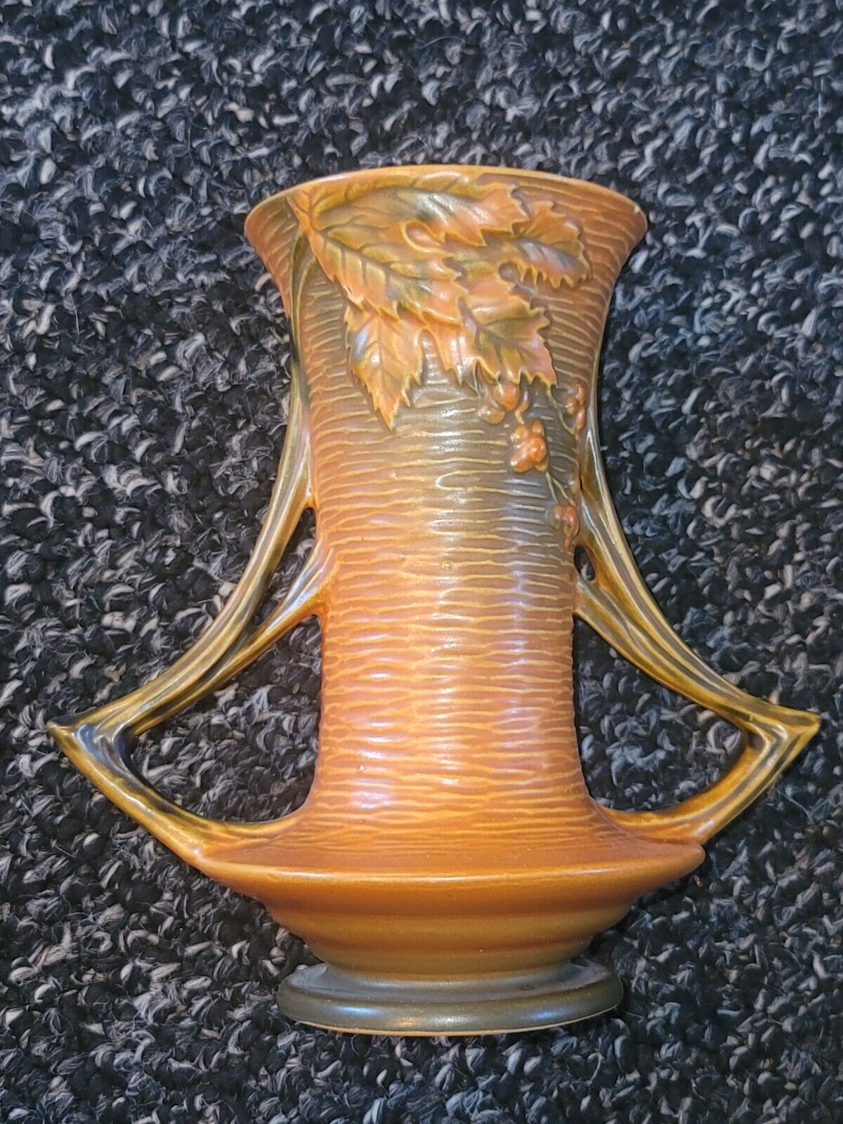 Vintage Roseville Bushberry Russet 1941 MCM Art Pottery Ceramic Vase Rare