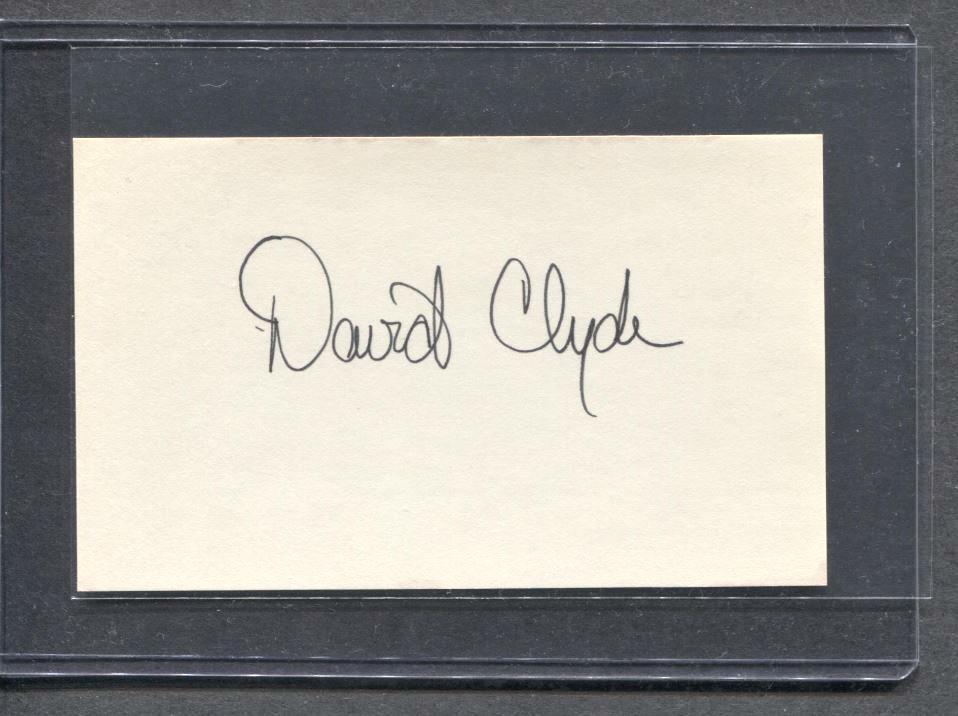 David Clyde Signed 3X5 Index Card (Rangers) (1973 Debut) 