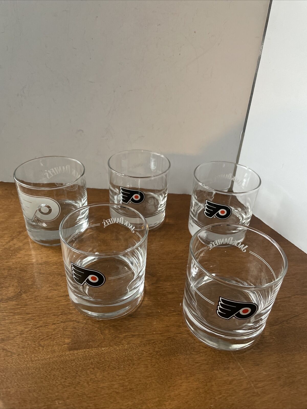 5 Philadelphia Flyers Lowball Rocks Whiskey Glass Tumbler Jack Daniels