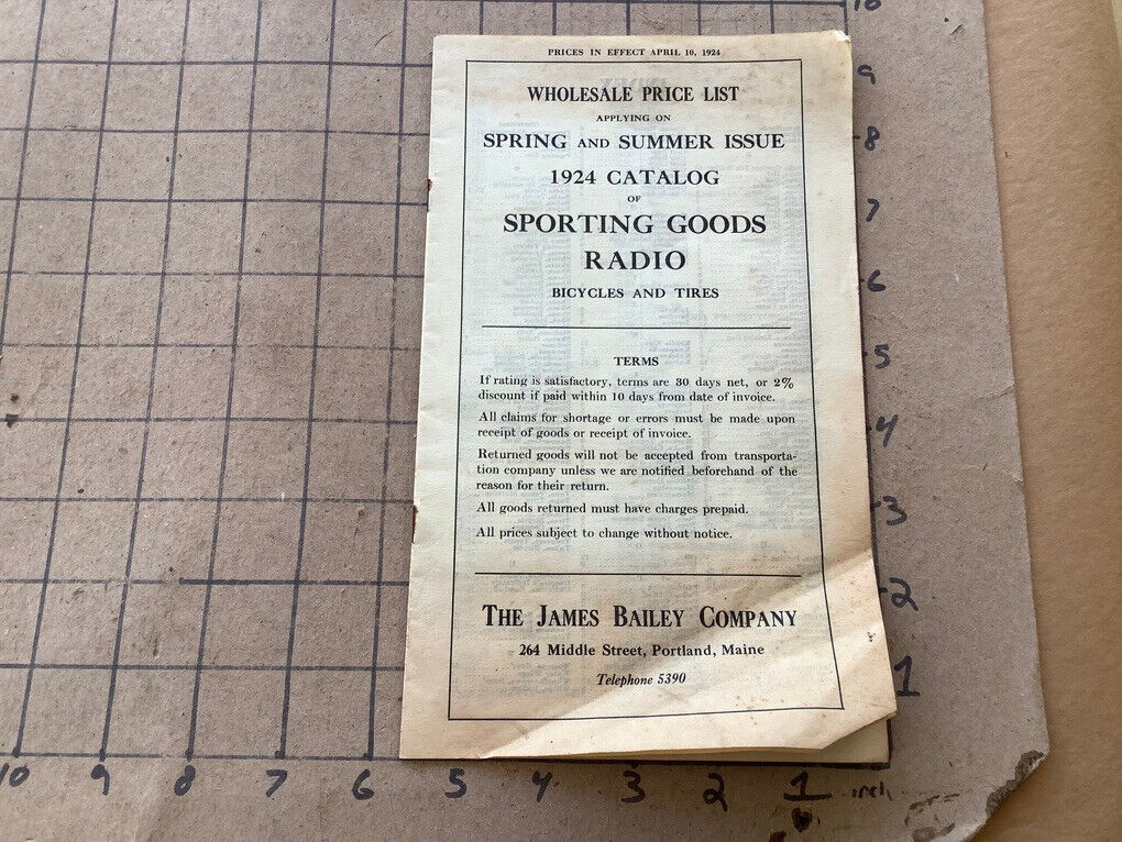 original 1924 Catalog: SPORTING GOODS, RADIO, BIKES, 14pgs