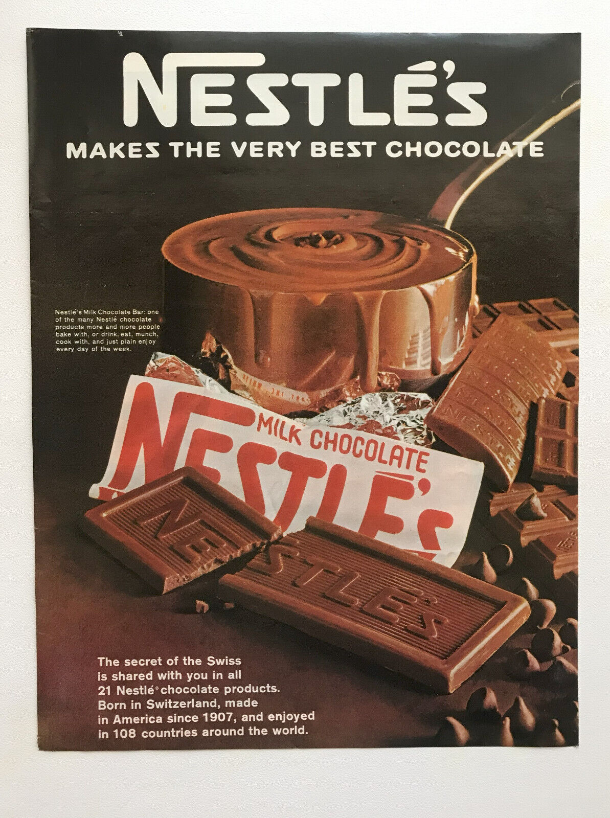 1967 Nestle's Milk Chocolate Candy Vintage Print Ad