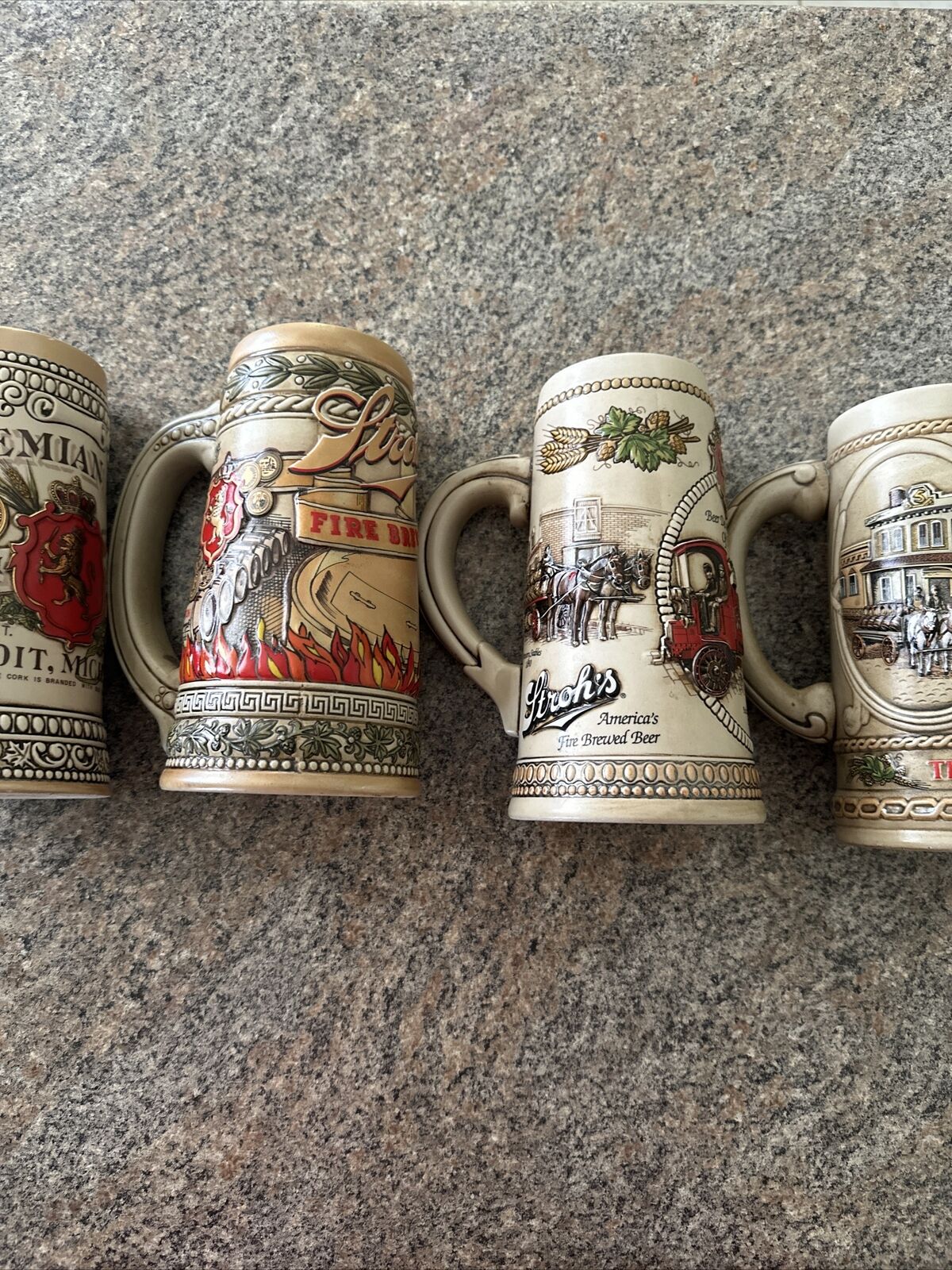 Vintage Stroh's Heritage Series VI Beer Stein Set Gorgeous