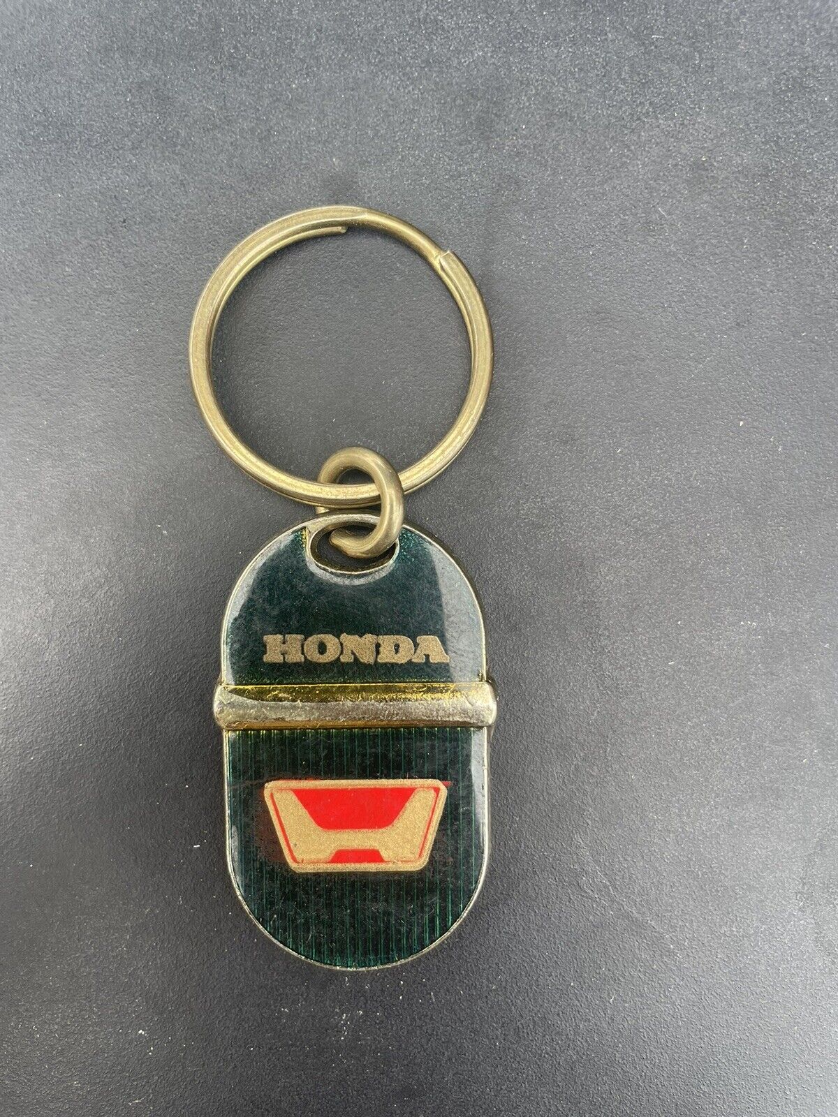 Vintage Brass Honda Logo Car Keychain Rare