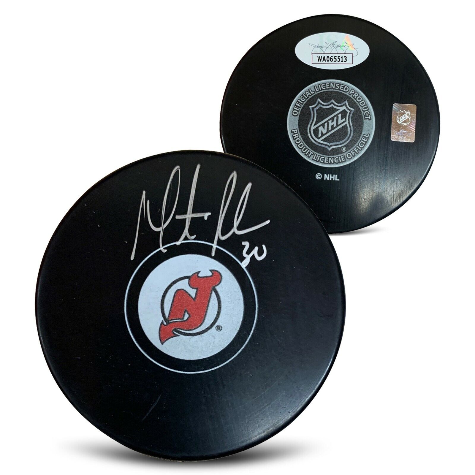 Martin Brodeur Autographed New Jersey Signed Hockey Puck JSA COA