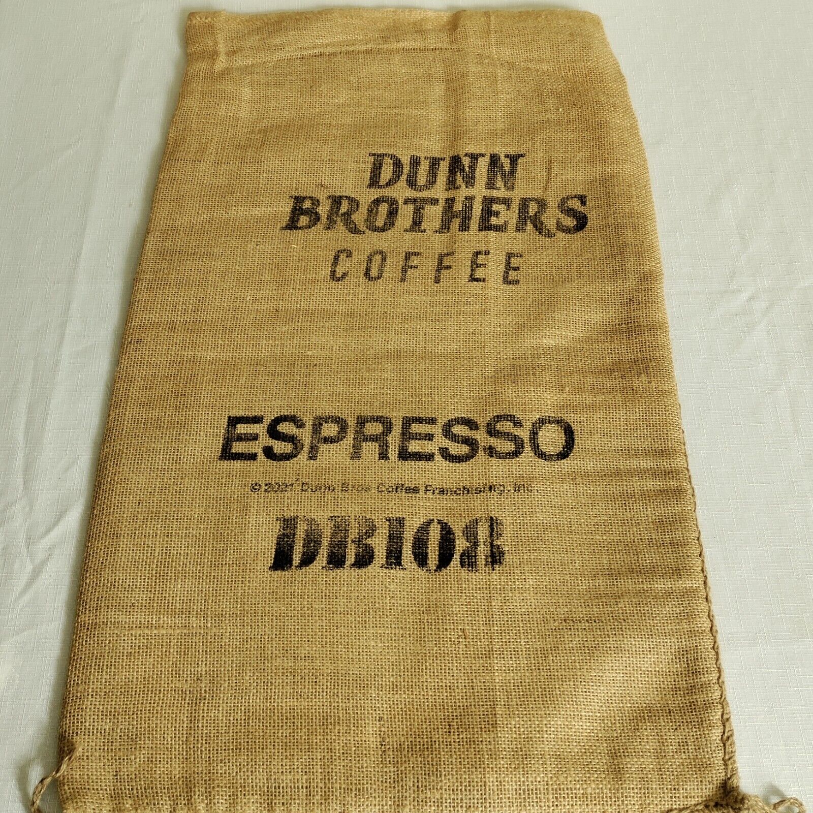 Dunn Brothers Espresso Coffee Bean Burlap Bag Approximately 30.5”x 17” 