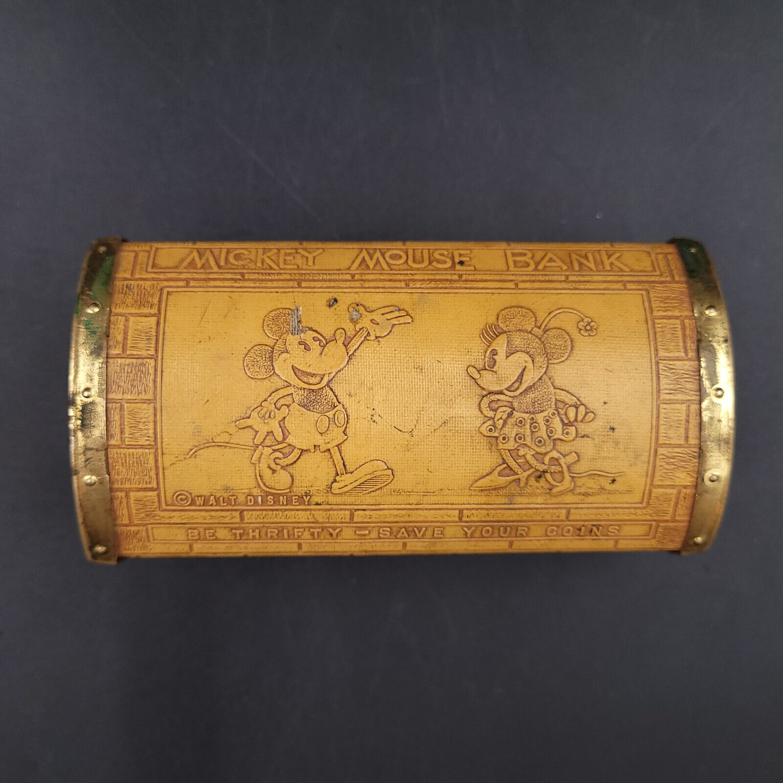 Vintage 1930's Zell Disney Mickey Mouse Bank Treasure Chest Coin Bank
