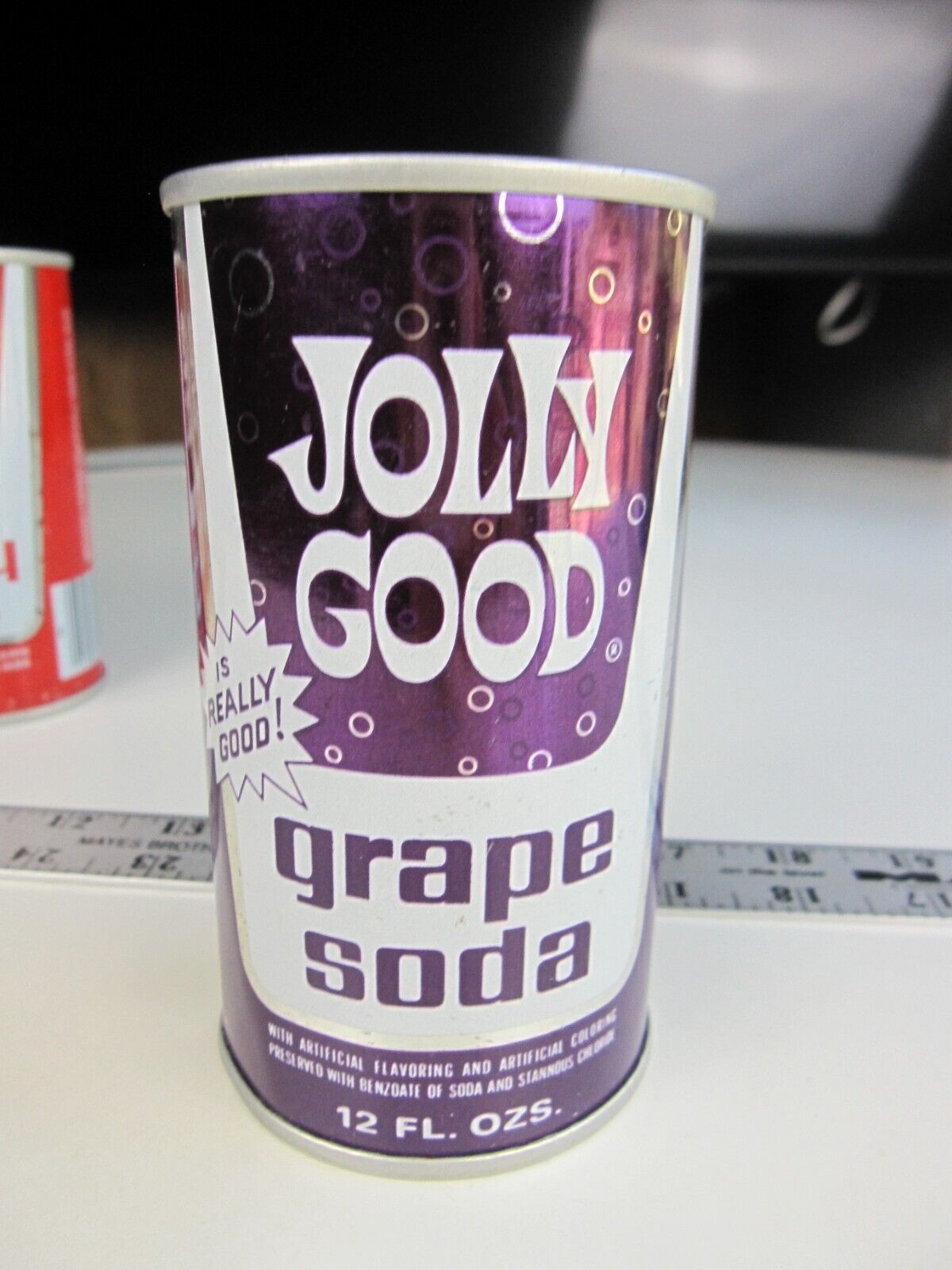 Vintage Jolly Good GRAPE Soda Unopened Pull Tab Empty Test Blank   BIS