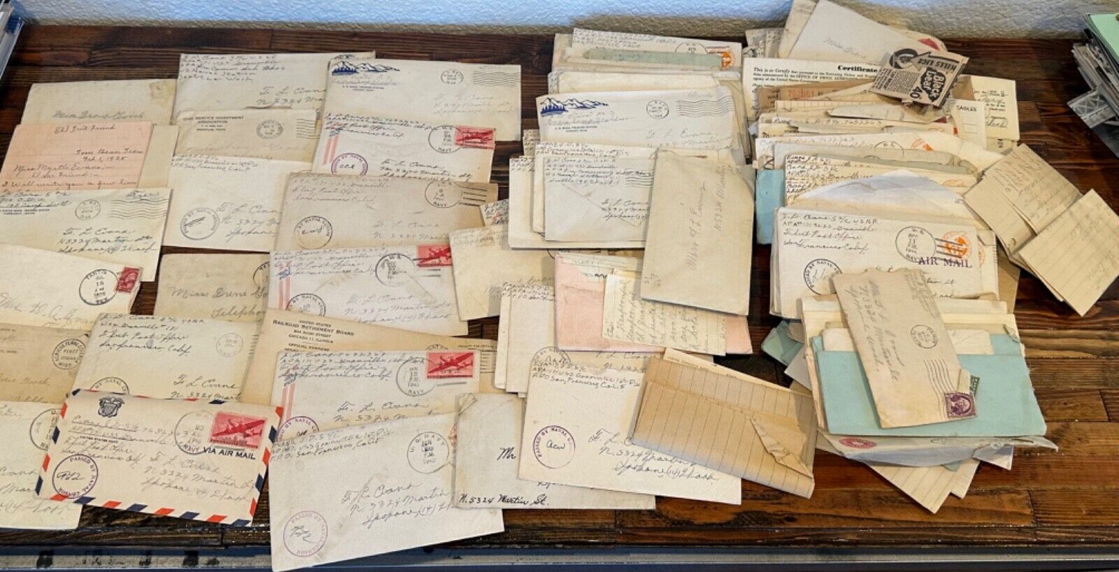 Antique Early 1900’s Handwritten Letters Lot 150 Vintage History Ephemera Navy