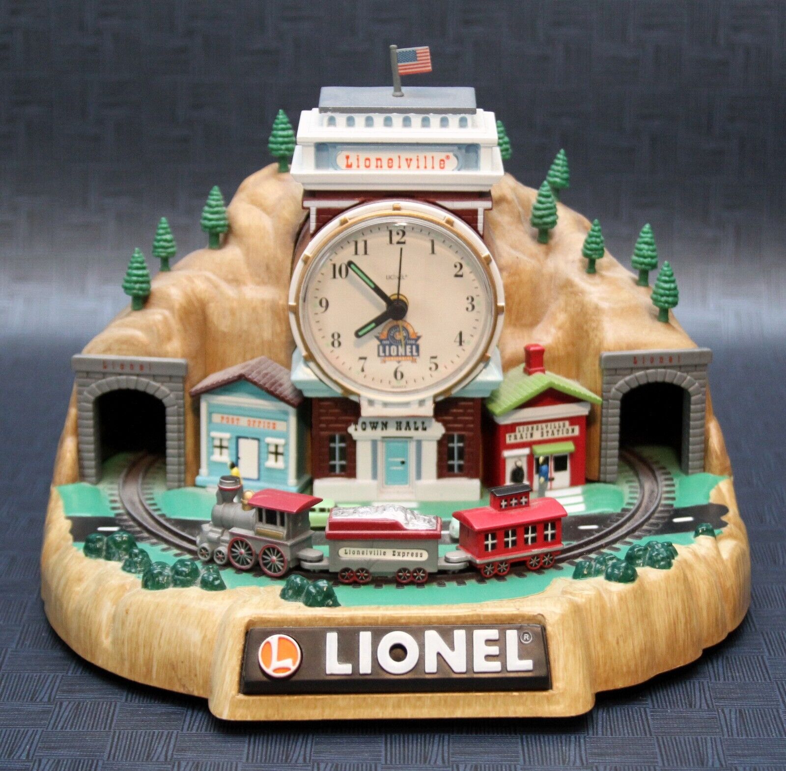 Lionel 100th Anniversary Lionelville Railroad Station Alarm Clock w/Train