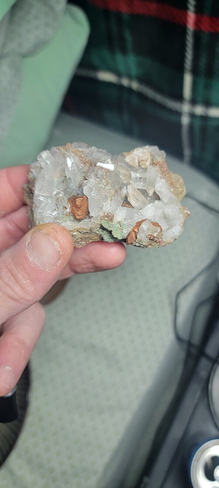 Awesome Native Copper In Quartz Crystals. Keweenaw Peninsula, Michigan 