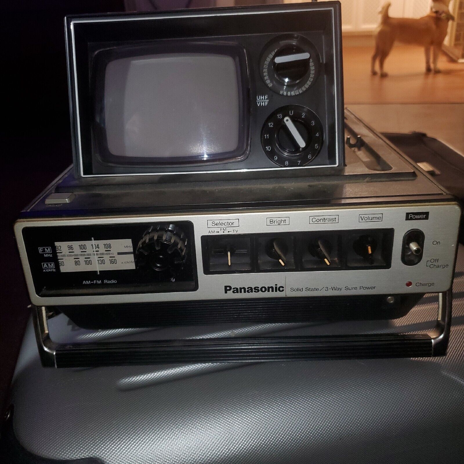 Vintage 1976 PANASONIC Solid State B&W TV AM/FM Radio TR-535 Works