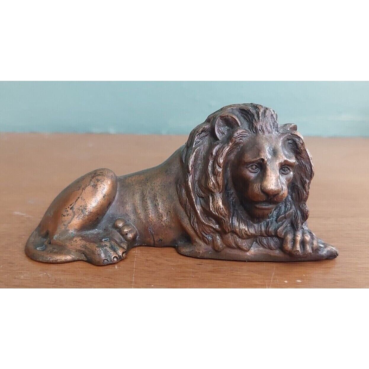 Vintage Jennings Brothers Bronze Copper Lion Figurine