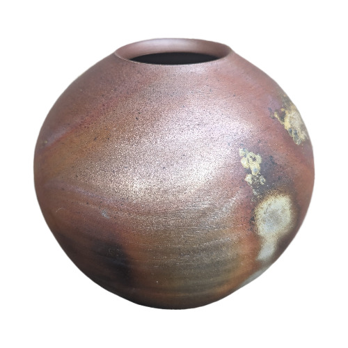 Japanese Bizen Ceramic Studio Pottery ​Shibaoka Tosendo 柴岡陶泉堂 Signed Round Vase