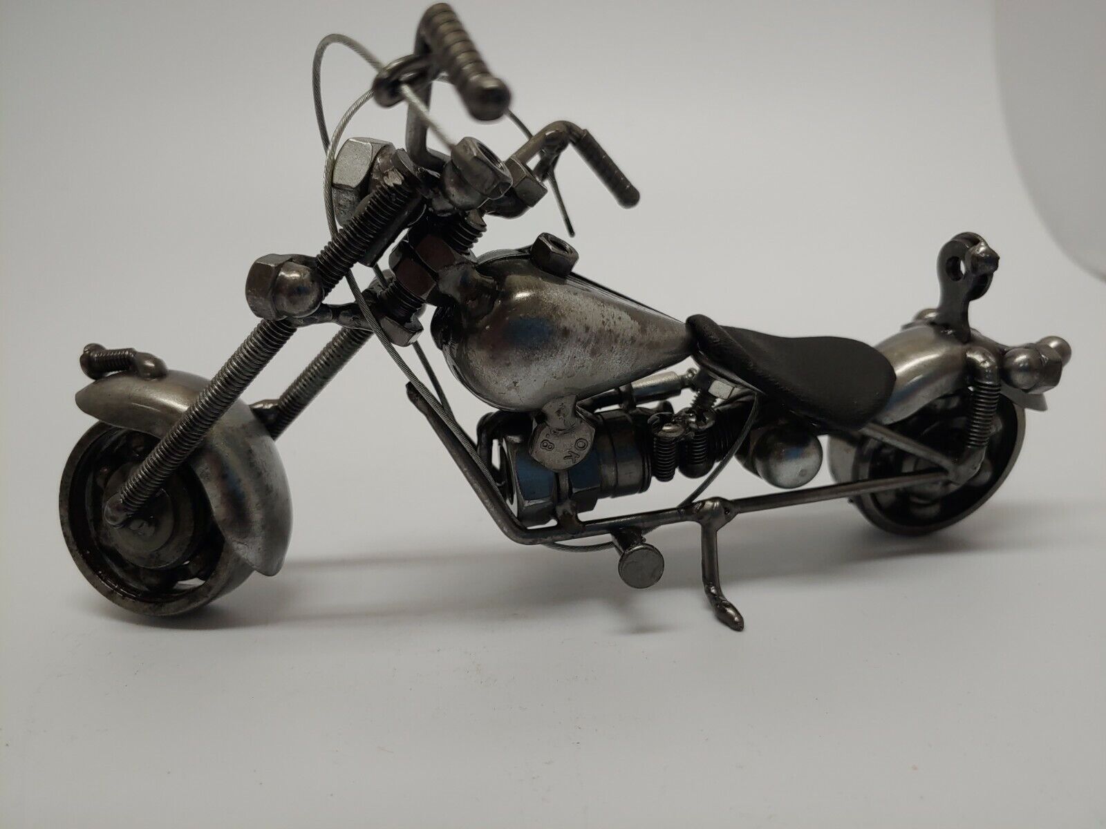 Metal Art Handmade Nuts and Bolts Racing Motorcycle