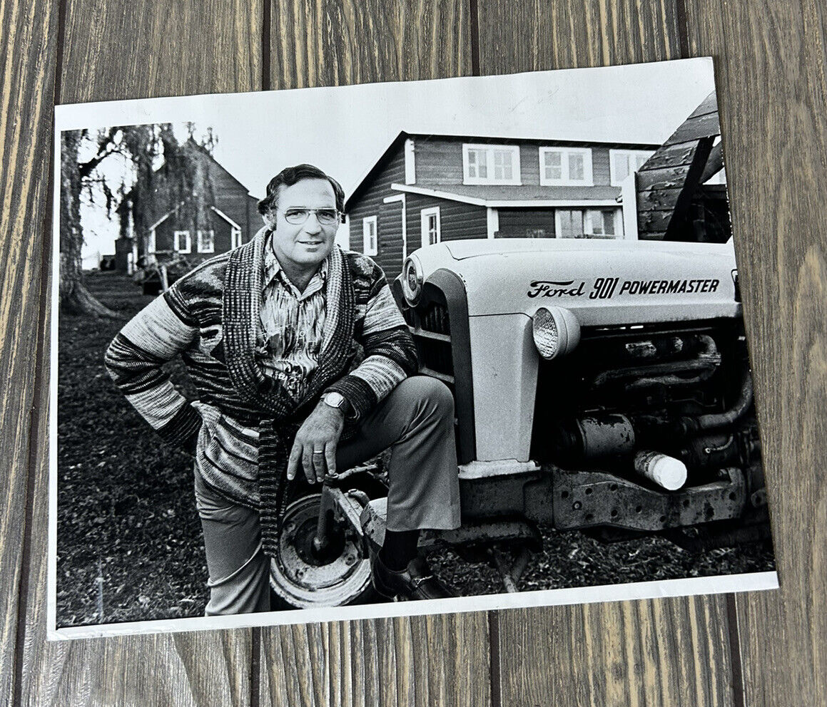 Vintage 1977 Farmer Fred Fox Delano Farm Photograph Black White 