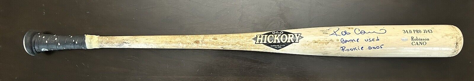 2005 Signed Robinson Cano Game Used Hammered Rookie Bat Yankees Rare HOF