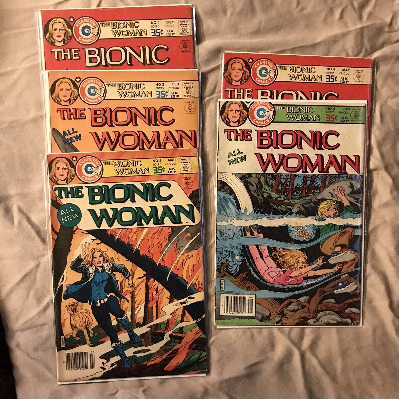 The Bionic Woman Charlatan Comics #1-5 1977-78