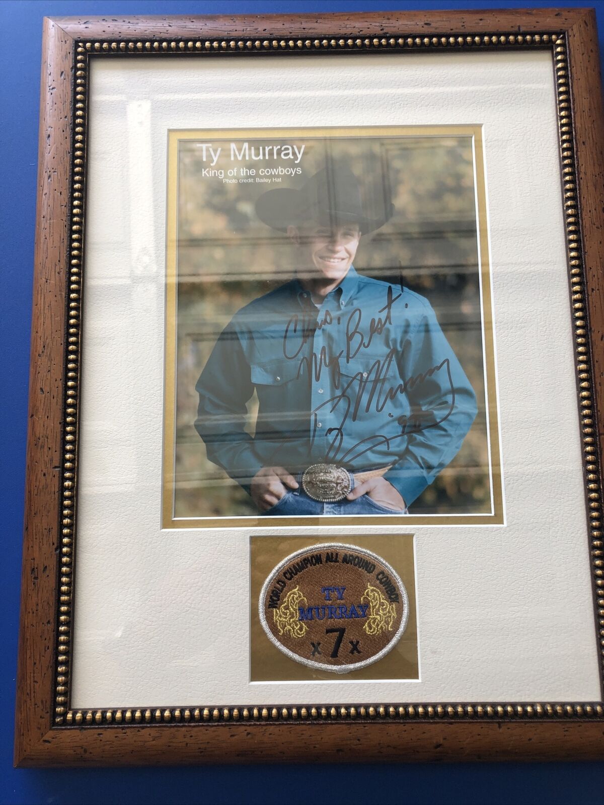 Ty Murray King Of The Cowboys Frame Photo Autograph 18”X14”