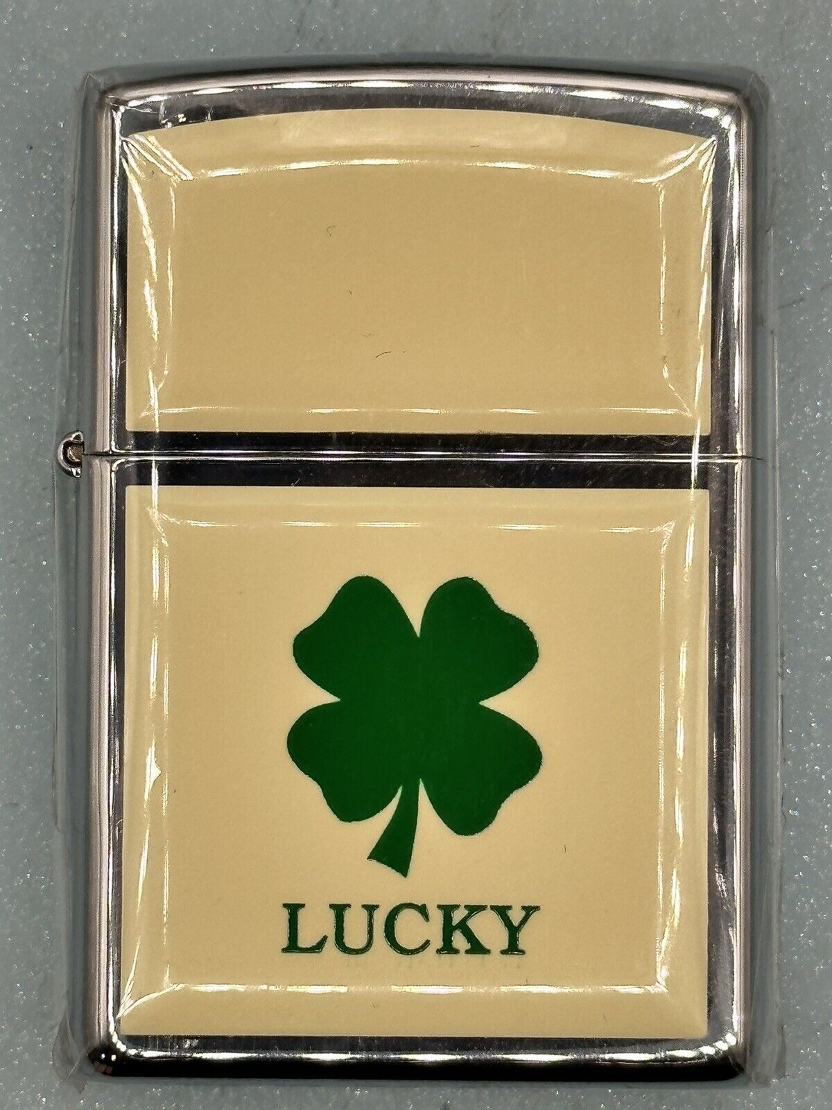 Vintage 2005 Scrimshaw Lucky Clover Double Side Zippo Lighter NEW Mint Condition