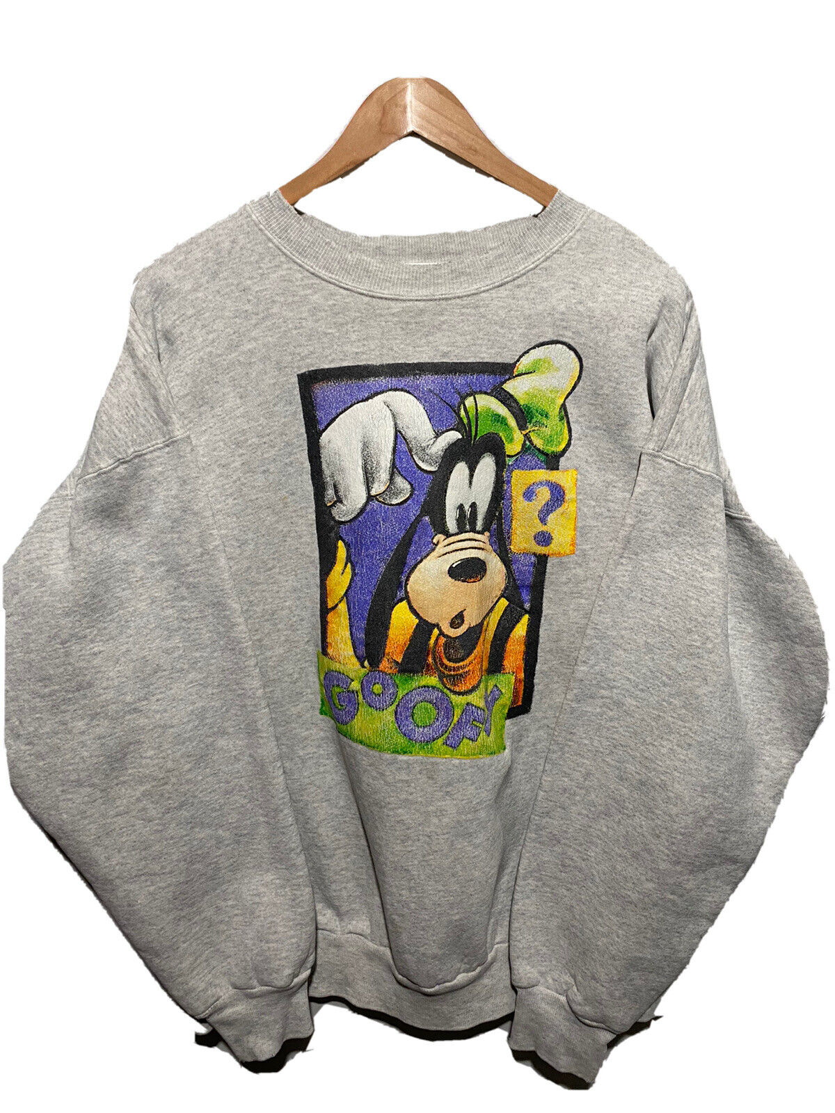 Vintage Mickey Inc Disney Crewneck Sweatshirt Goofy Sz XL Gray Made In USA