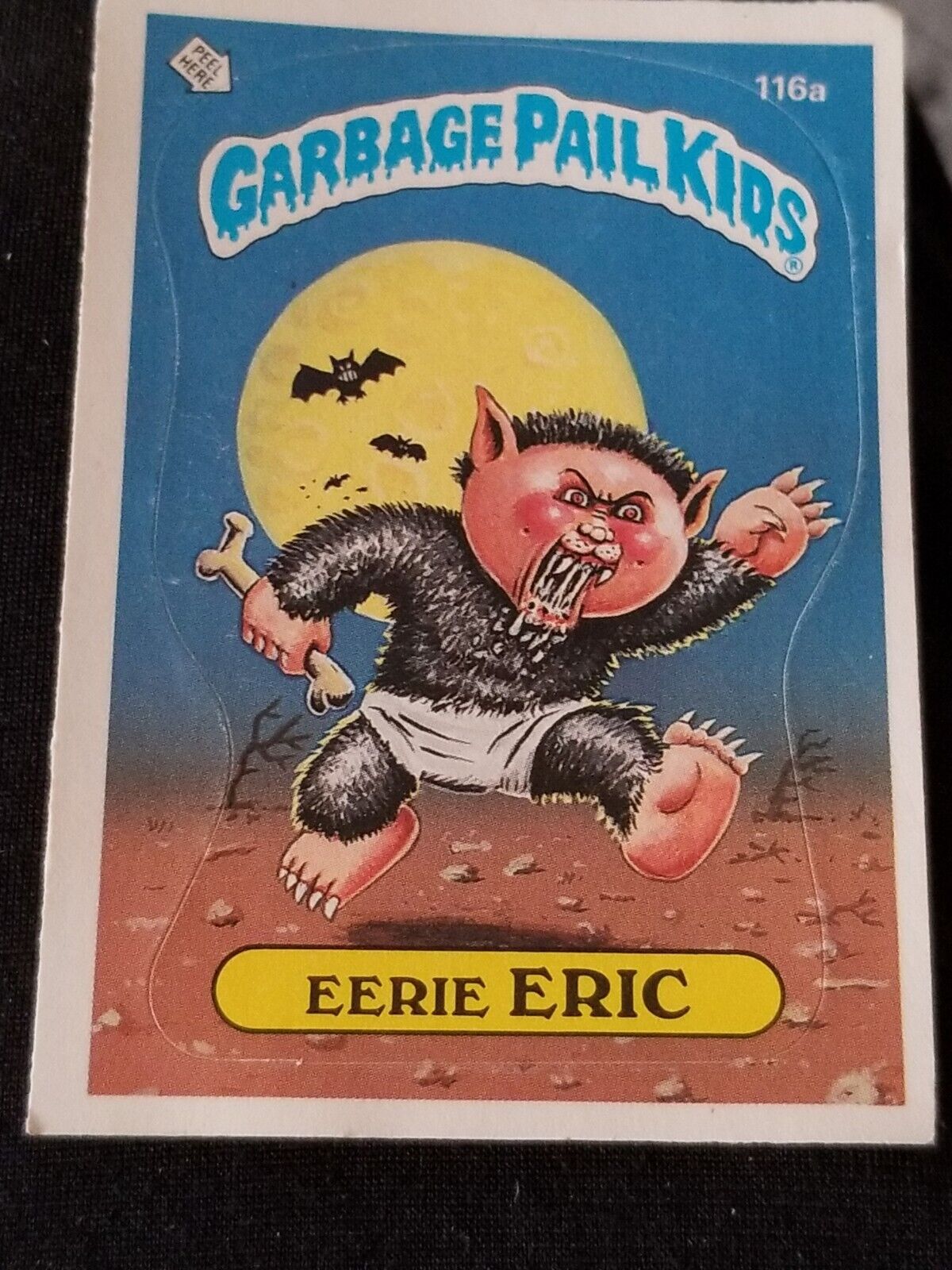 1986 GARBAGE PAIL KIDS STICKERS #116a EERIE ERIC RARE ERROR *STAR CARD*