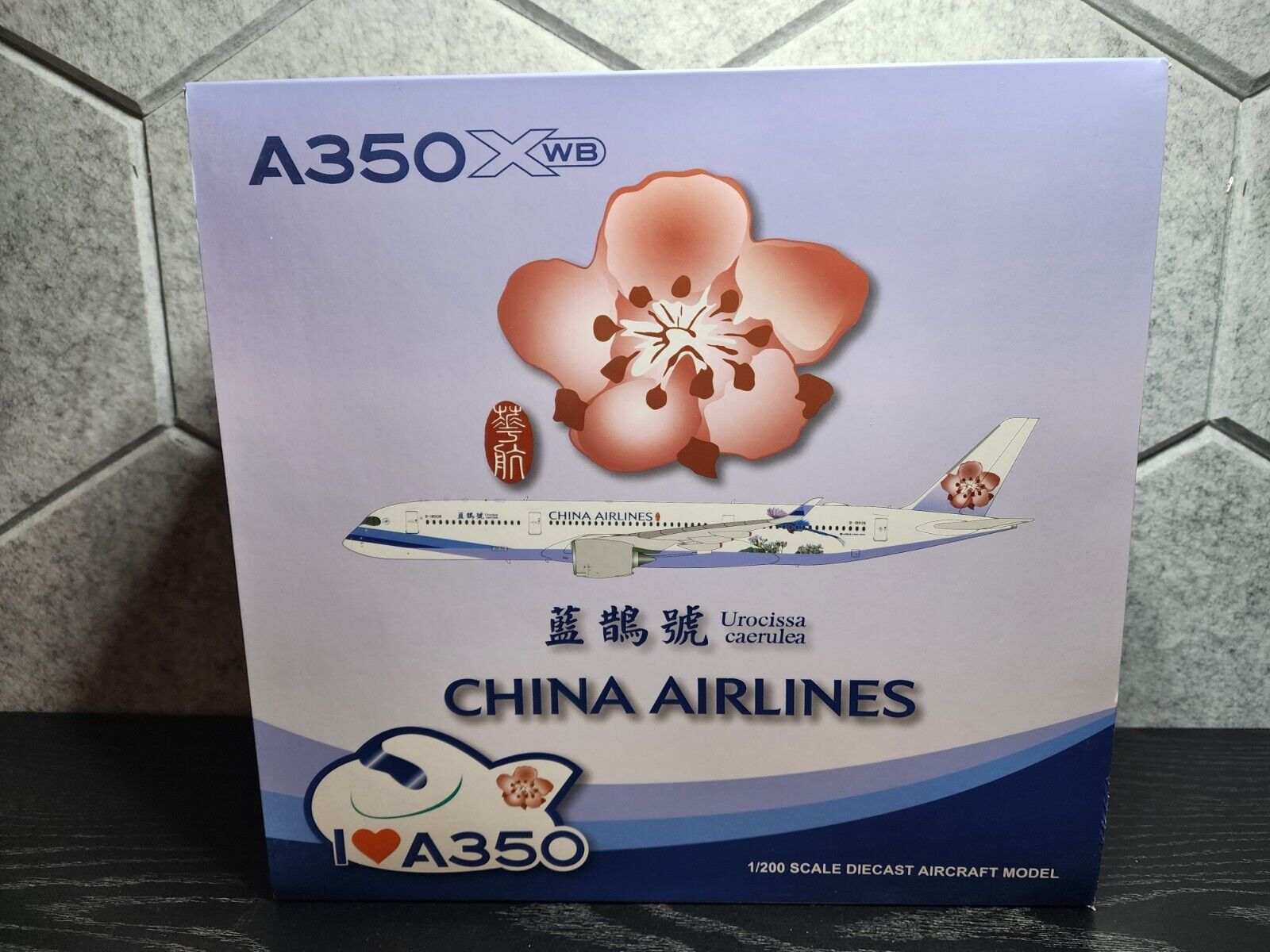 AIRBUS A350-900 CHINA AIRLINES W/ STAND REG: B18908 UROCISSA CAERULEA LIVERY