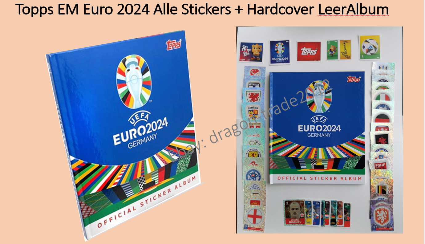 TOPPS EURO 2024 Ger -- Complete, All Stickers + Hardcover Sticker Album --