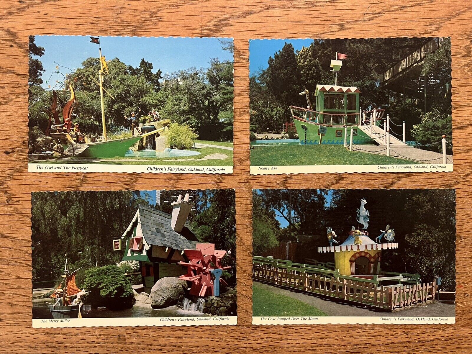 4 Vintage Postcards Children’s Fairyland, Oakland CA 1970s, Unused