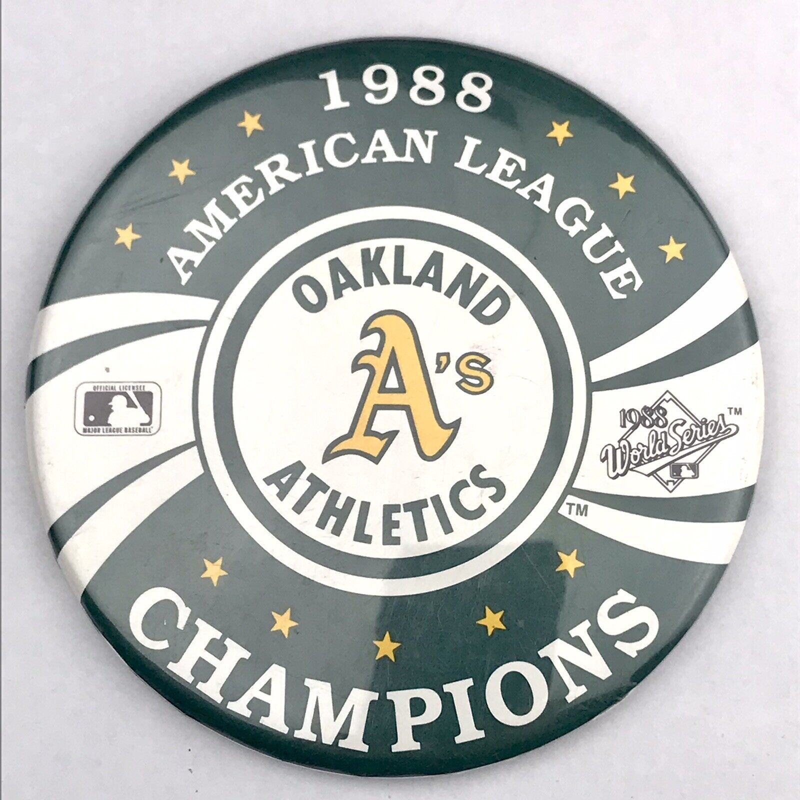Oakland A’s 1988 American League Champions Button Vintage Pinback Athletics