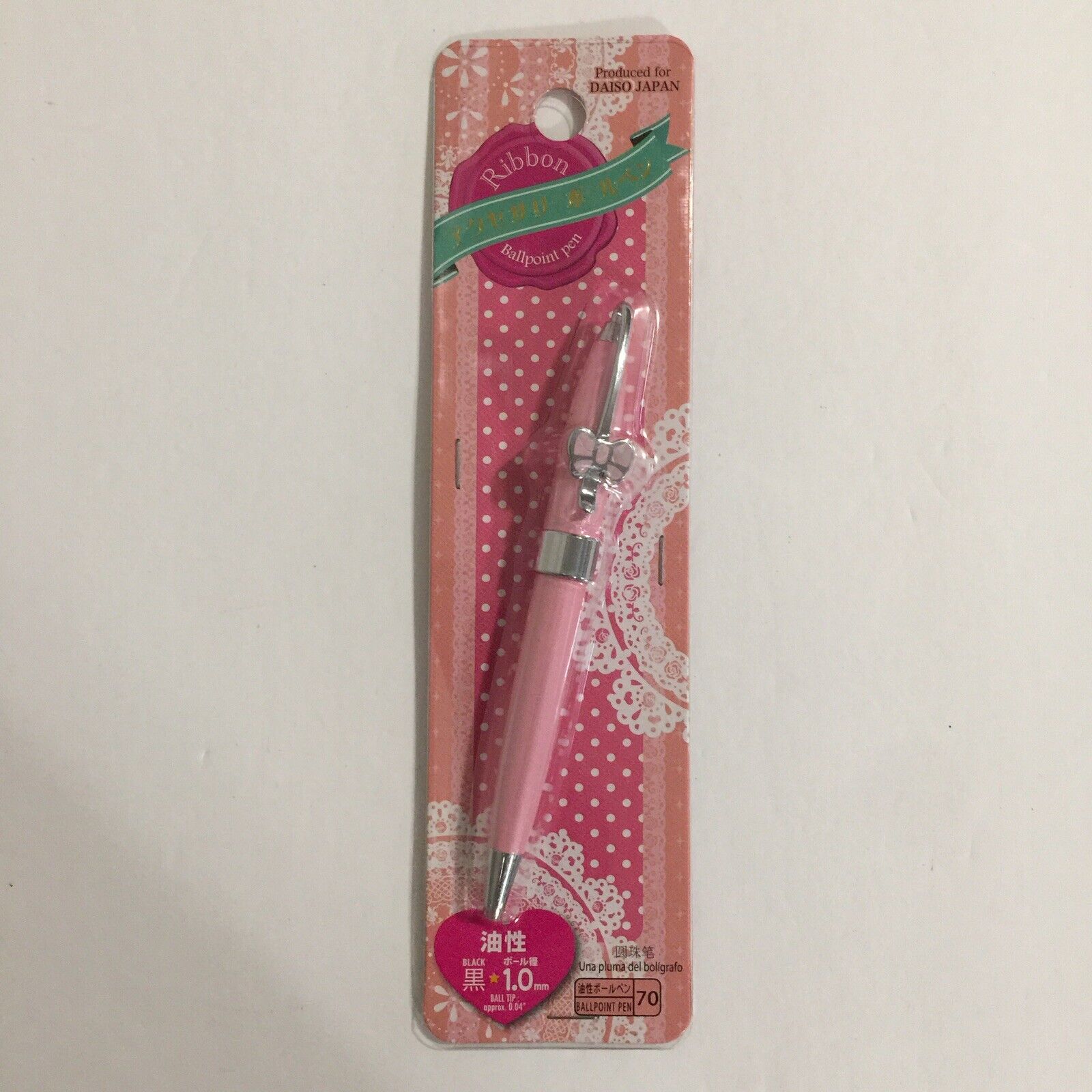 Daiso Japan - Ribbon Ballpoint Pen Pink Kawaii Bow