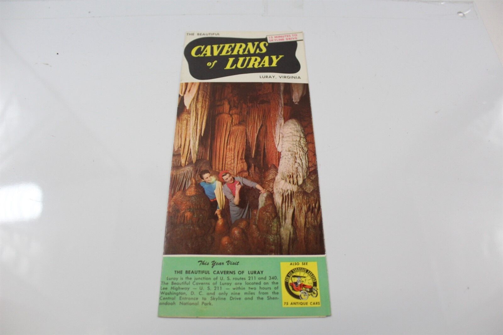  Ca. 1960 Caverns of Luray Virginia Souvenir Pamphlet & Map  Vintage