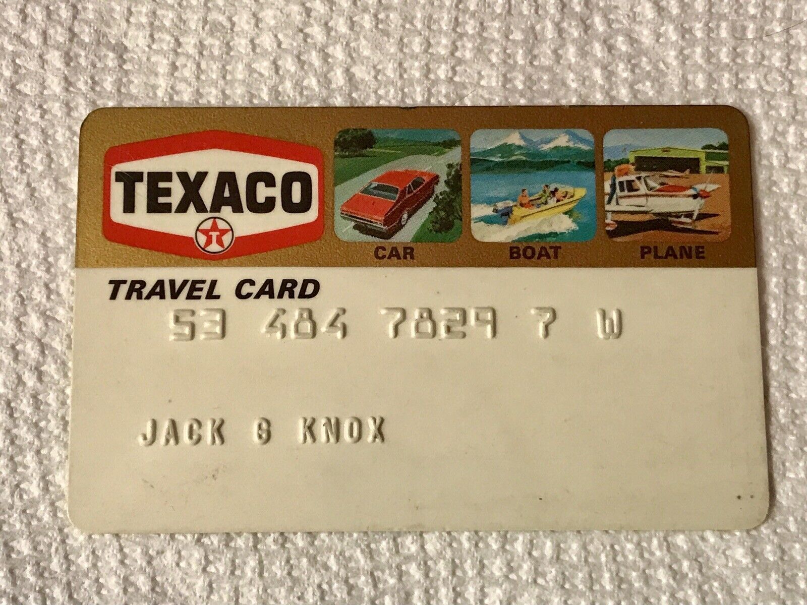 Vintage Texaco Travel Card Oil Gas Car Boats Plane Illustrated Vehicles Aircraft