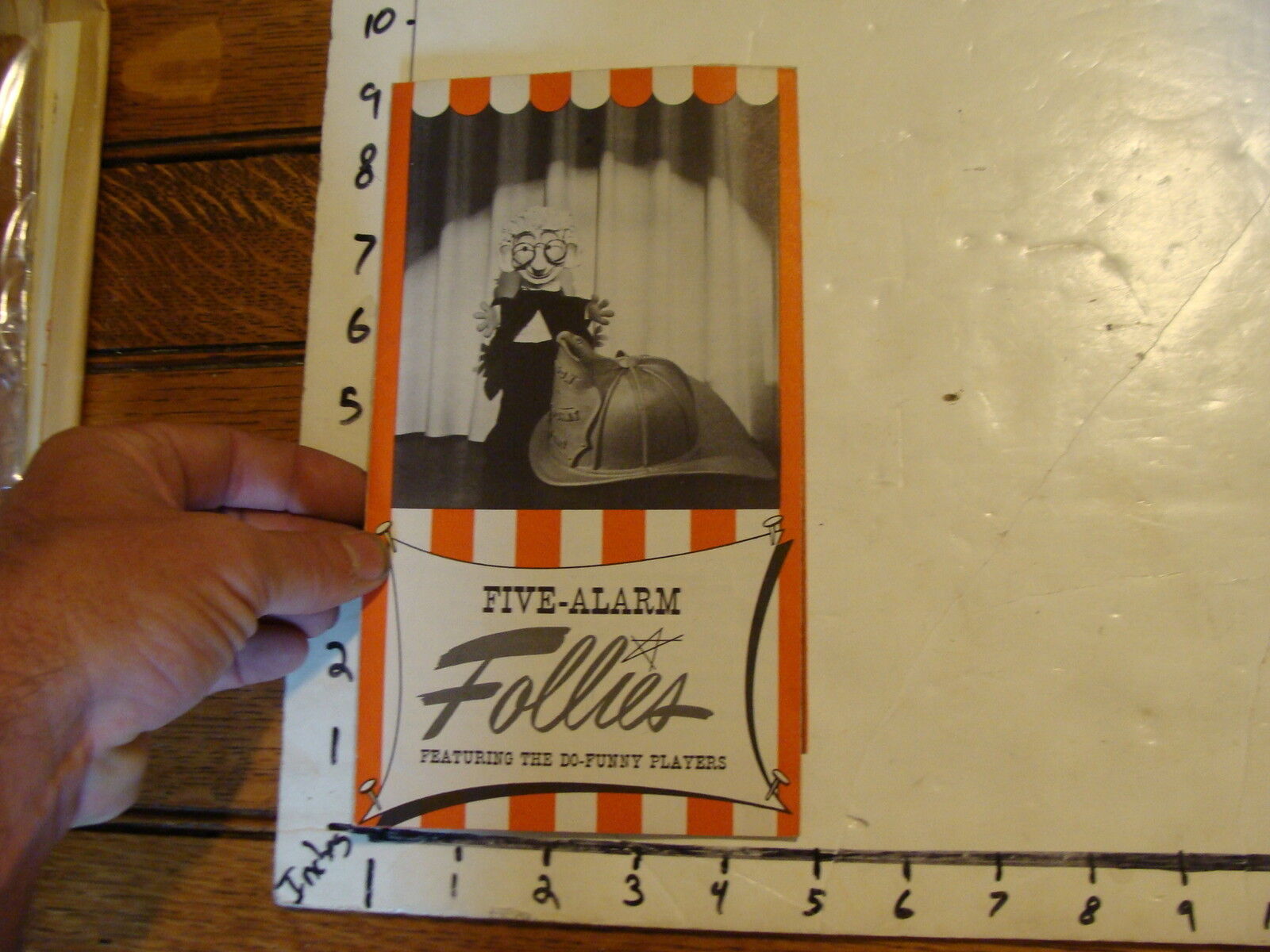 Vintage MARIONETTE Paper: FIVE-ALARM FOLLIES do funny players brochure fold out