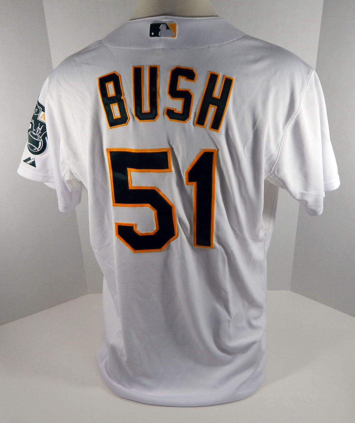 2013 Oakland Atleticos A\'s Darren Bush #51 Game Issued Poss Used White Jersey