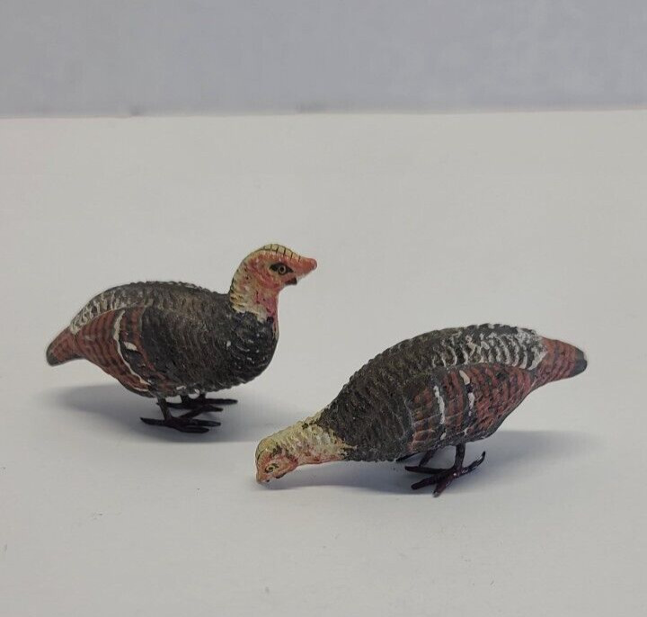 Vintage Antique Miniature Toy Composition Papier Mache Putz Turkey Bird Figurine