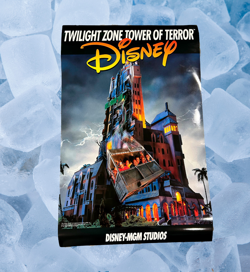 Vtg 1990s NOS Disney MGM Studios Twilight Zone Tower of Terror Poster 36X23 RARE