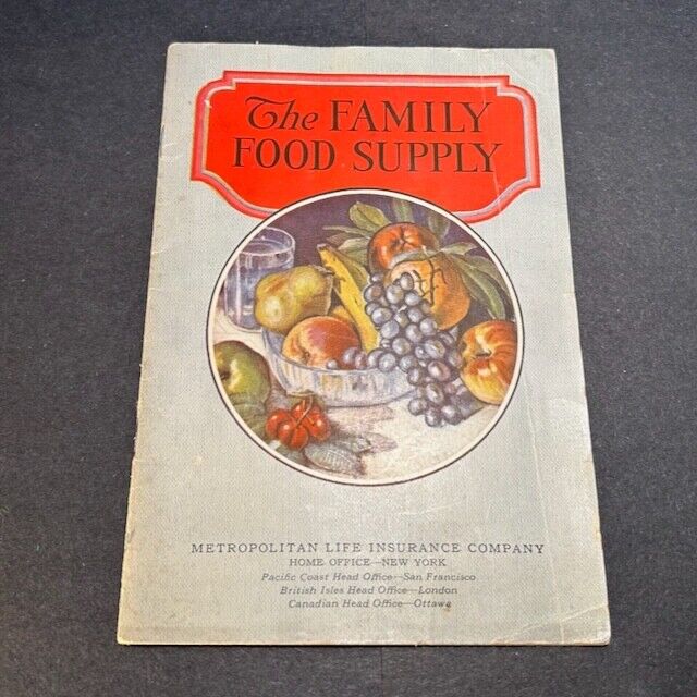 The Family Food Supply Booklet from Metropolitan Life Insurance Co 1928 Vintage