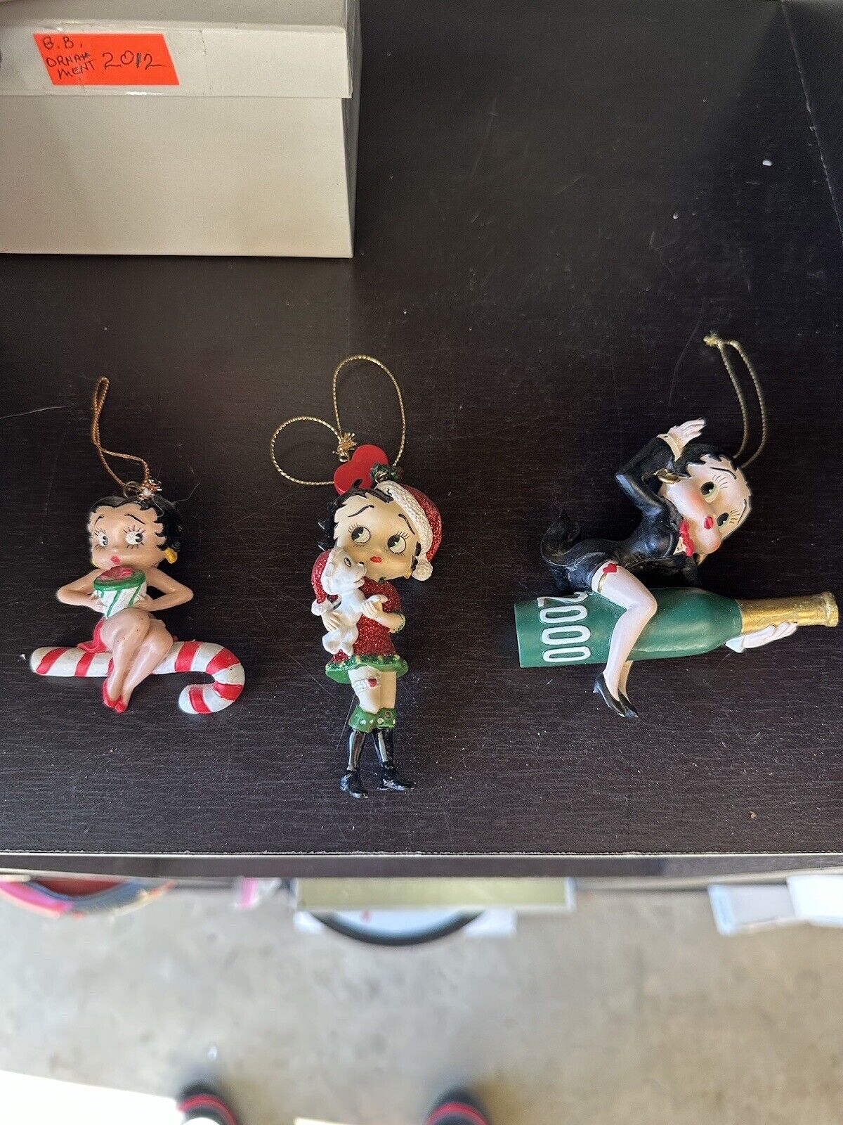 Lot Of 3 VINTAGE BETTY BOOP CHRISTMAS ORNAMENTS 