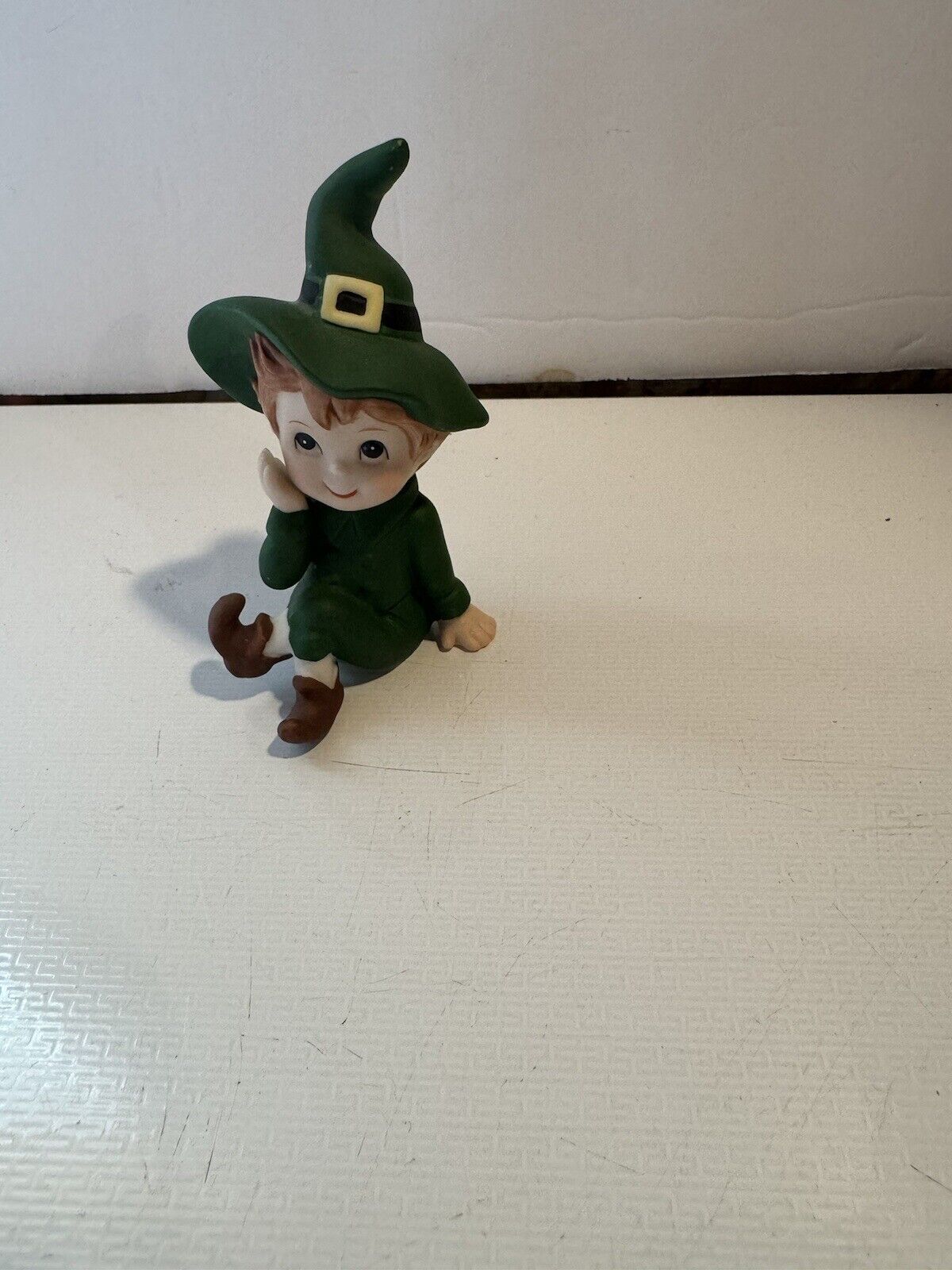 Vintage Leprechaun Lefton 06107 Irish Hand Painted Elf St Patrick's Day Pixie