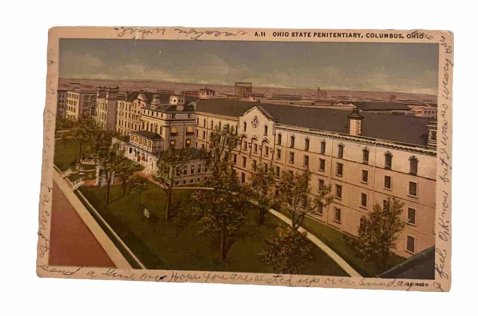 Postcard OH Ohio State Penitentiary Columbus Ohio Vintage Linen