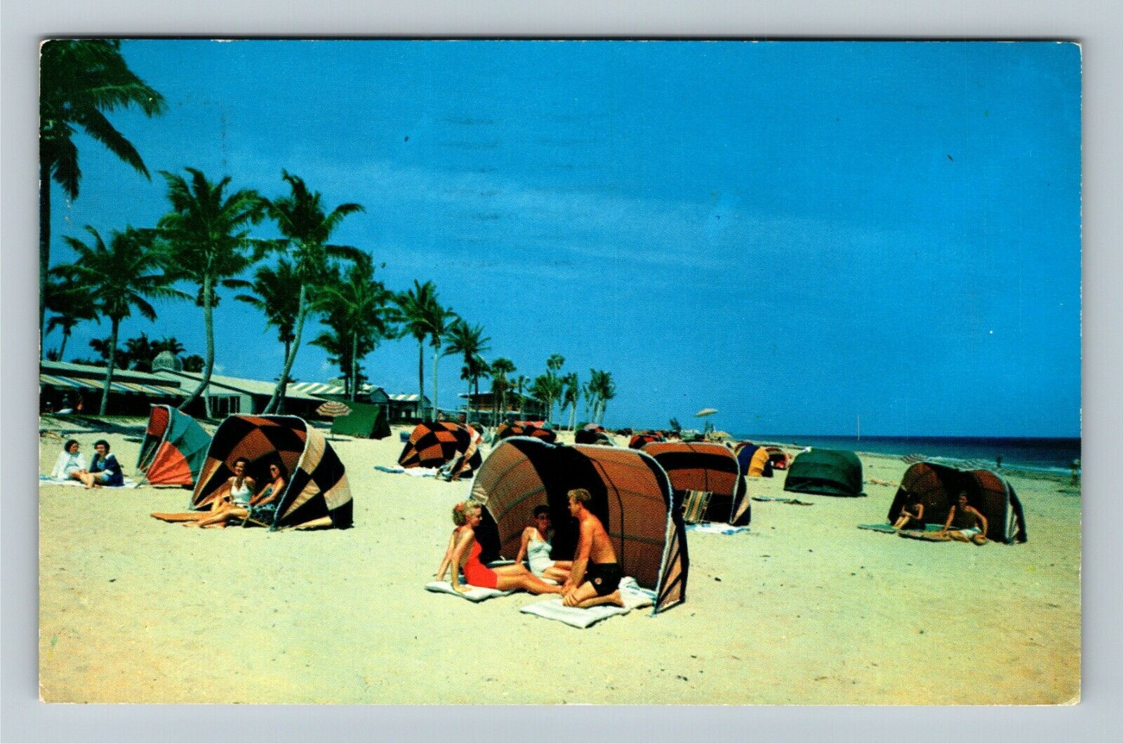 Lauderdale By The Sea FL-Florida, Sandy Beach, c1955 Vintage Postcard
