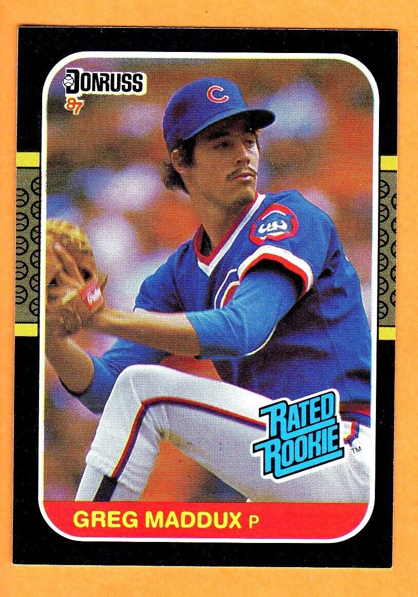 GREG MADDUX(CHICAGO CUBS) 1987 DONRUSS RATED ROOKIE BASEBALL Card