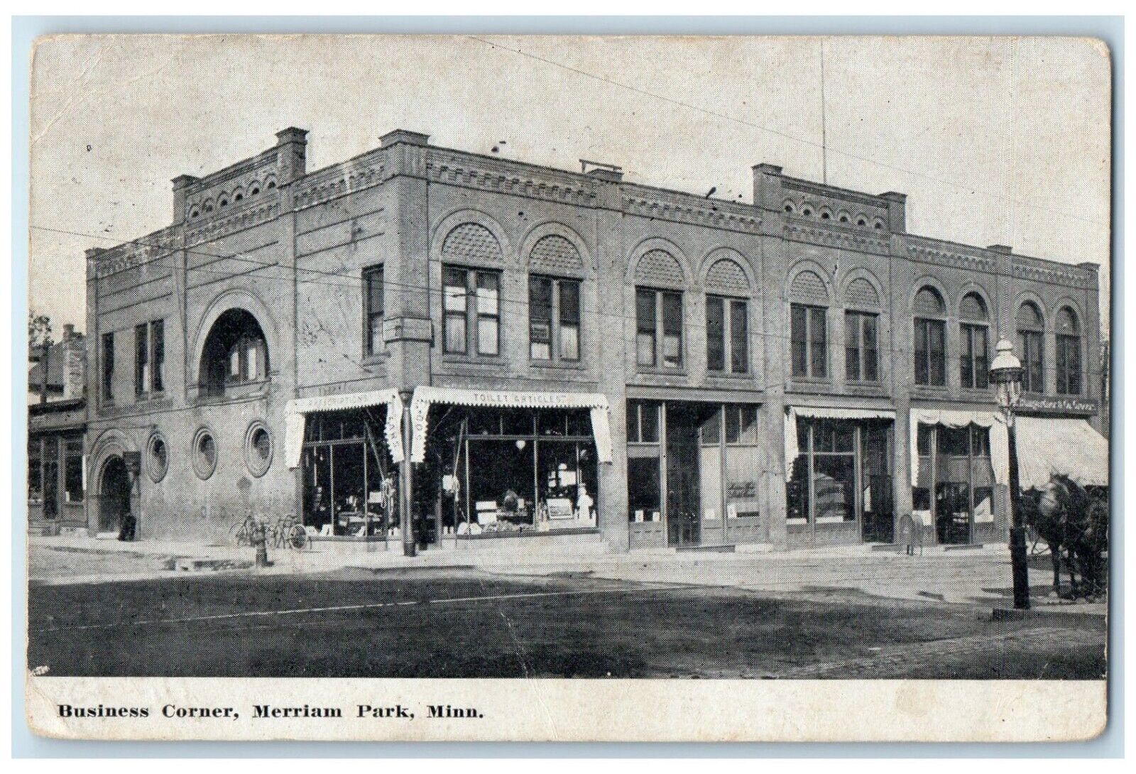 1912 Business Corner Building Merriam Park St. Paul Minnesota MN Posted Postcard
