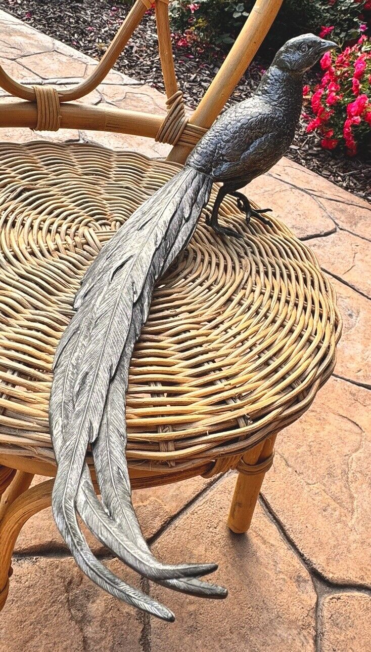 Vintage 15” Jennings Brothers Table Pheasant Bird Sculpture Stamped JB 2460