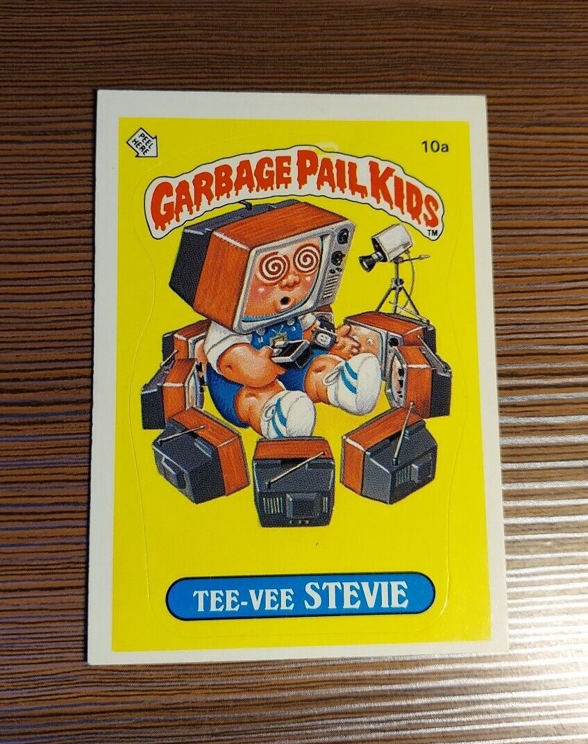 GLOSSY 10a * Tee Vee Stevie OS1 GPK 1985 Topps Garbage Pail Kids Series 1 USA