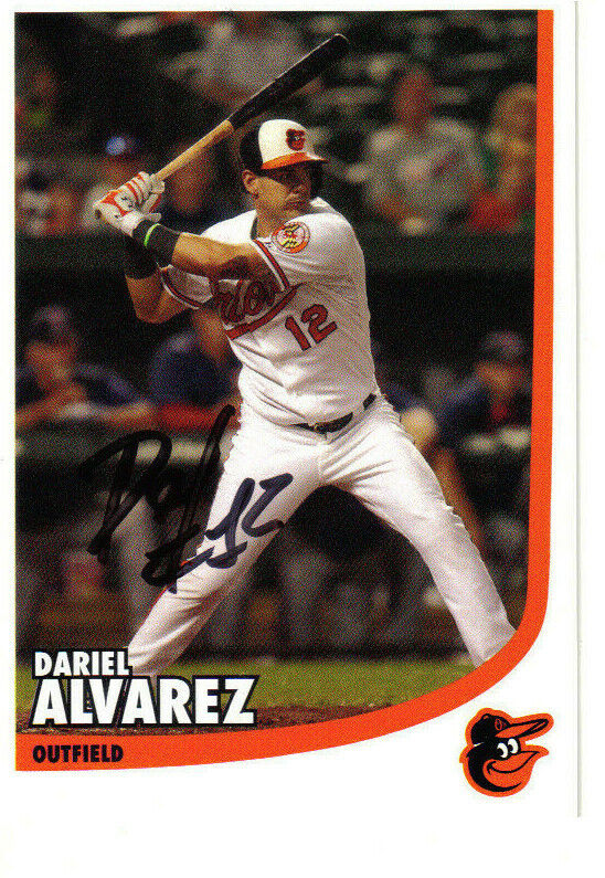 Baltimore Orioles Dariel Alvarez autographed 3.5 x 5 team issued card