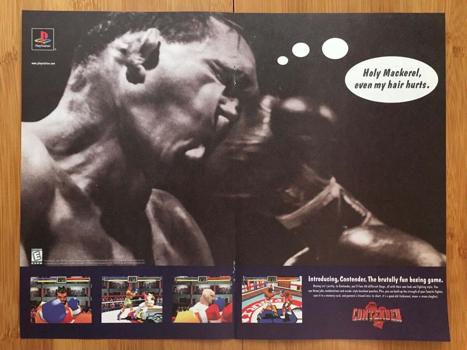 1999 Contender PS1 Playstation 1 Vintage Print Ad/Poster Boxing Video Game Art